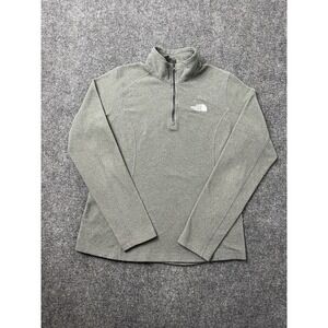 Womens Fleece The North Face Gray Quarter Zip Pullover Sweatshirt, Size S